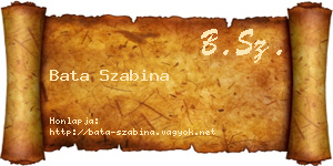 Bata Szabina névjegykártya